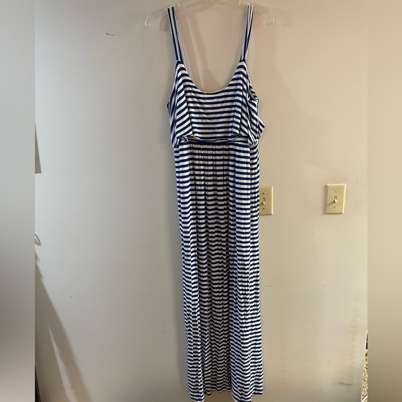Soma Dresses Blue And White Stripe Maxi Dress Poshmark